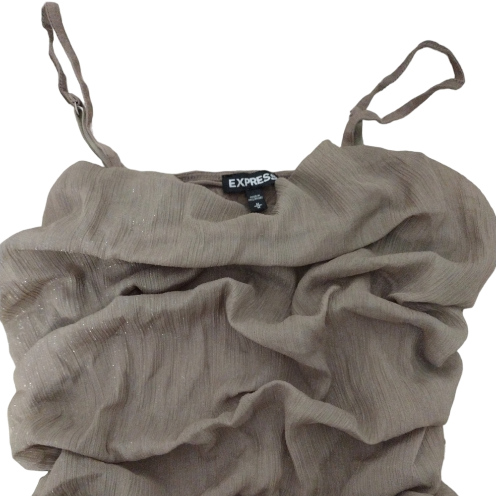 Express Golden Brown Ruffled Tank top. Size Medium.
